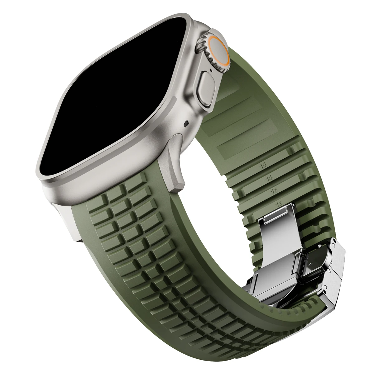 Sport siliconen band voor Apple Watch Ultra 2 49 mm 46 mm 45 mm 44 mm Luxe metalen armband voor iWatch-serie 10 9 8 7 6 5 4 Se-band