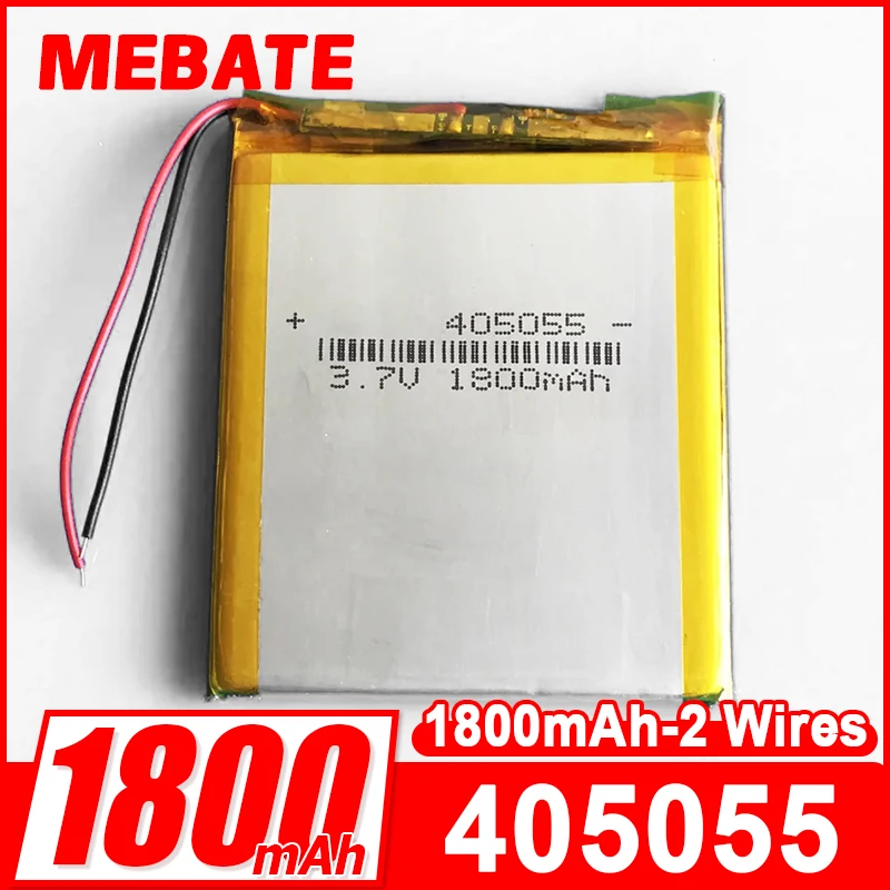 3.7V 1800mAh Lipo Polymer Lithium Rechargeable Battery 405055 For MP3 Power Bank Tablet PC Camera Laptop Speaker GPS 4*50*55mm