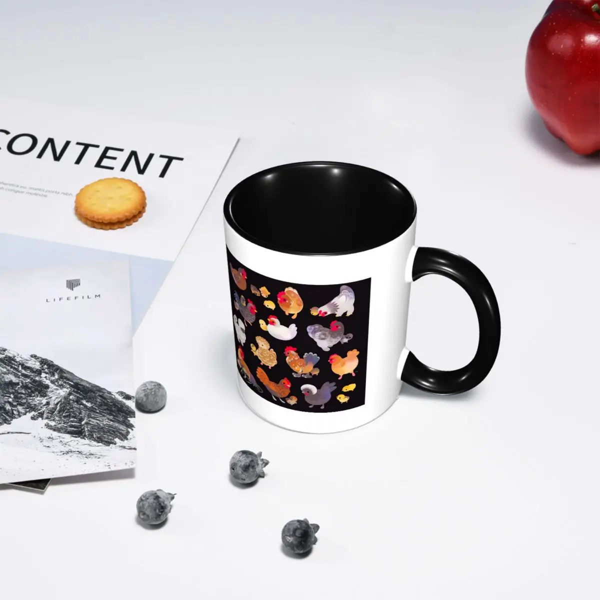 Chicken And Chick - Dark Mug Funny Ceramic Coffee Cups Tea Mugs Milk Cup Drinkware Gift for Woman Man