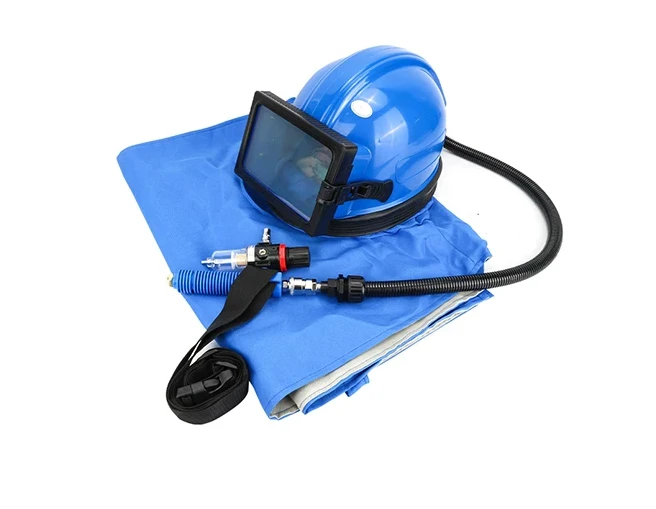 Air Conditioning Oxygen Supply Sandblasting Helmet Flat Glass Lens Sandblasting Cap One-piece Two-piece Sandblasting