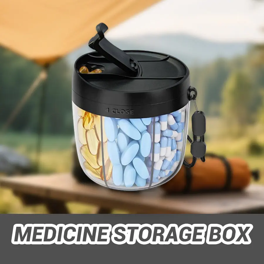7 Grids Large Pill Cup Bottle Organizer Supplement Organizer for Holding 7 Various Vitamins Travel Pill Case Box Straw Container