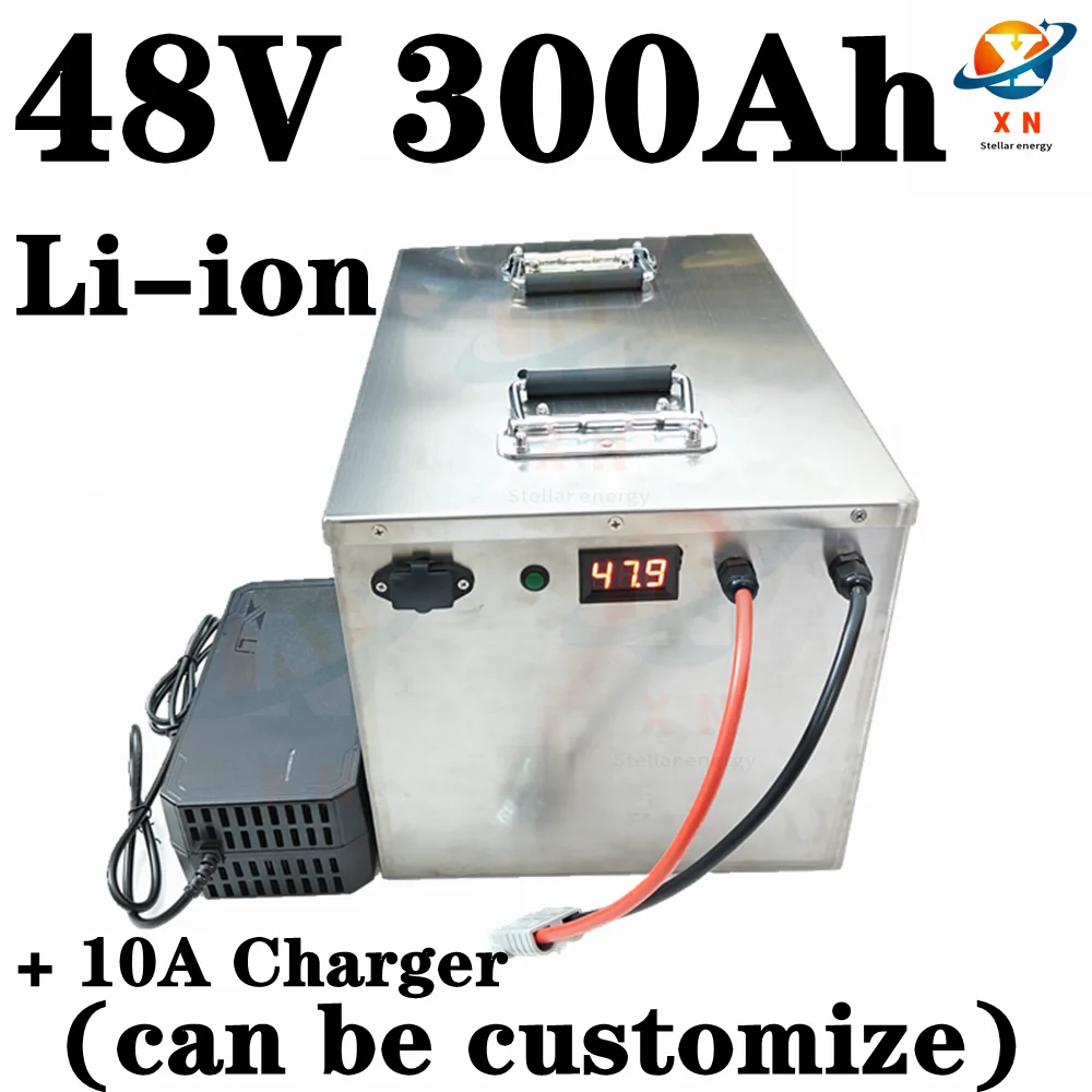 

lithium ion 48V 300AH li ion battery for 7000w scooter bike Solar energy storage golf carts inverter vehicle + 10A charger