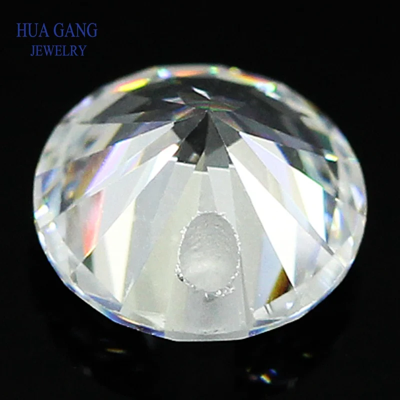 Synthetic gemstone perforated beads Single Hole 5A White Cubic Zirconia Stone For Jewelry Making With Hole CZ