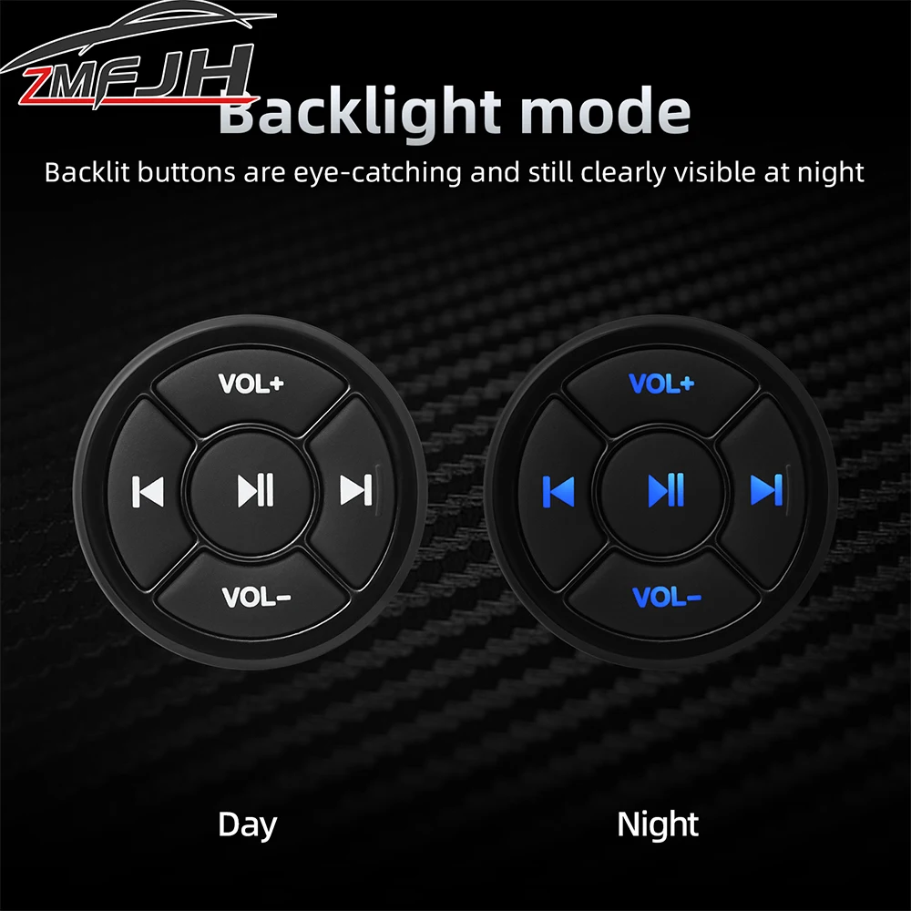 زر تحكم في عجلة قيادة السيارة لاسلكي ، متوافق مع البلوتوث لنظام Android IOS ، زر التحكم عن بعد للوسائط ، 5 مفاتيح