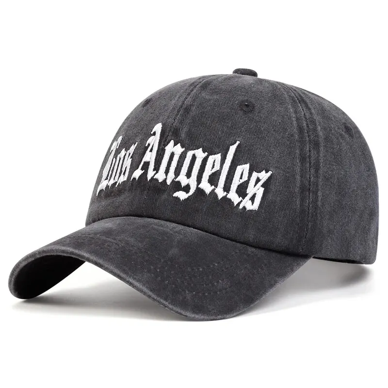 Unisex LOS ANGELES Personality Embroidery Wash Baseball Caps Spring and Autumn Outdoor Adjustable Casual Hats Sunscreen Hat