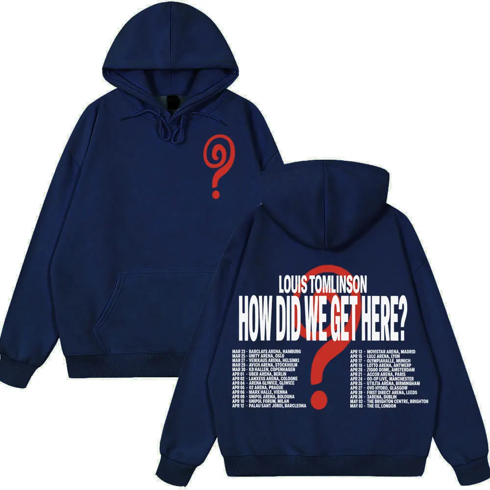 Singer Louis Tomlinson How Did I Get Here Tour 2026 Print Hoodie Men Women Harajuku Punk Pullover Hip-hop Casual Sweatshirt