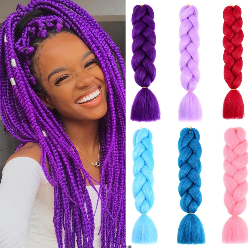 

24Inch Synthetic Colorful Big Braid Wig Hand-woven Big Braid Ponytail Wig Suitable For Girls Women Festival Daily Use Wear