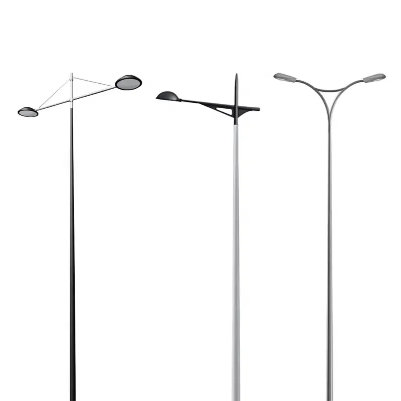Octagonal Wrought Iron Street Light Pole with Solar Flag Light