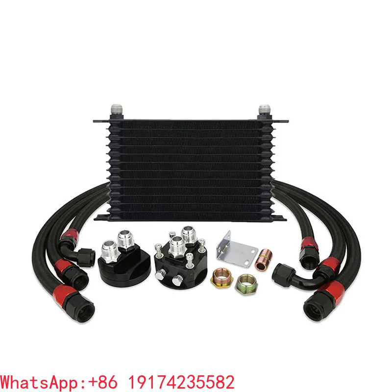 

New Design Aluminum Relocation Kit Car Assembly Auto Engine Racing Universal Transmission Hydraulic Radiaror Oil Cooler 13 Row