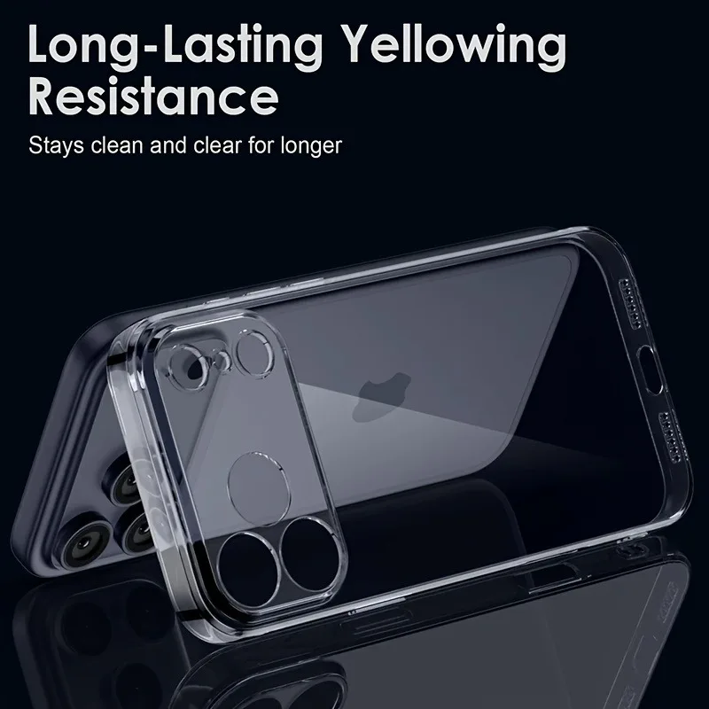 Ultra Thin Clear Phone Case For iPhone 17 16 Pro Max 17Pro Soft Silicone Transparent Cases For iPhone 15 14 13 17 Pro Max Cover