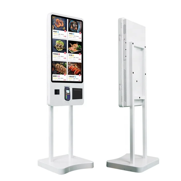 آلة طلب الخدمة شاشة تعمل باللمس 32 بوصة كشك الطلب الذاتي الدفع مطعم الوجبات السريعة الكل في واحد الذاتي #5