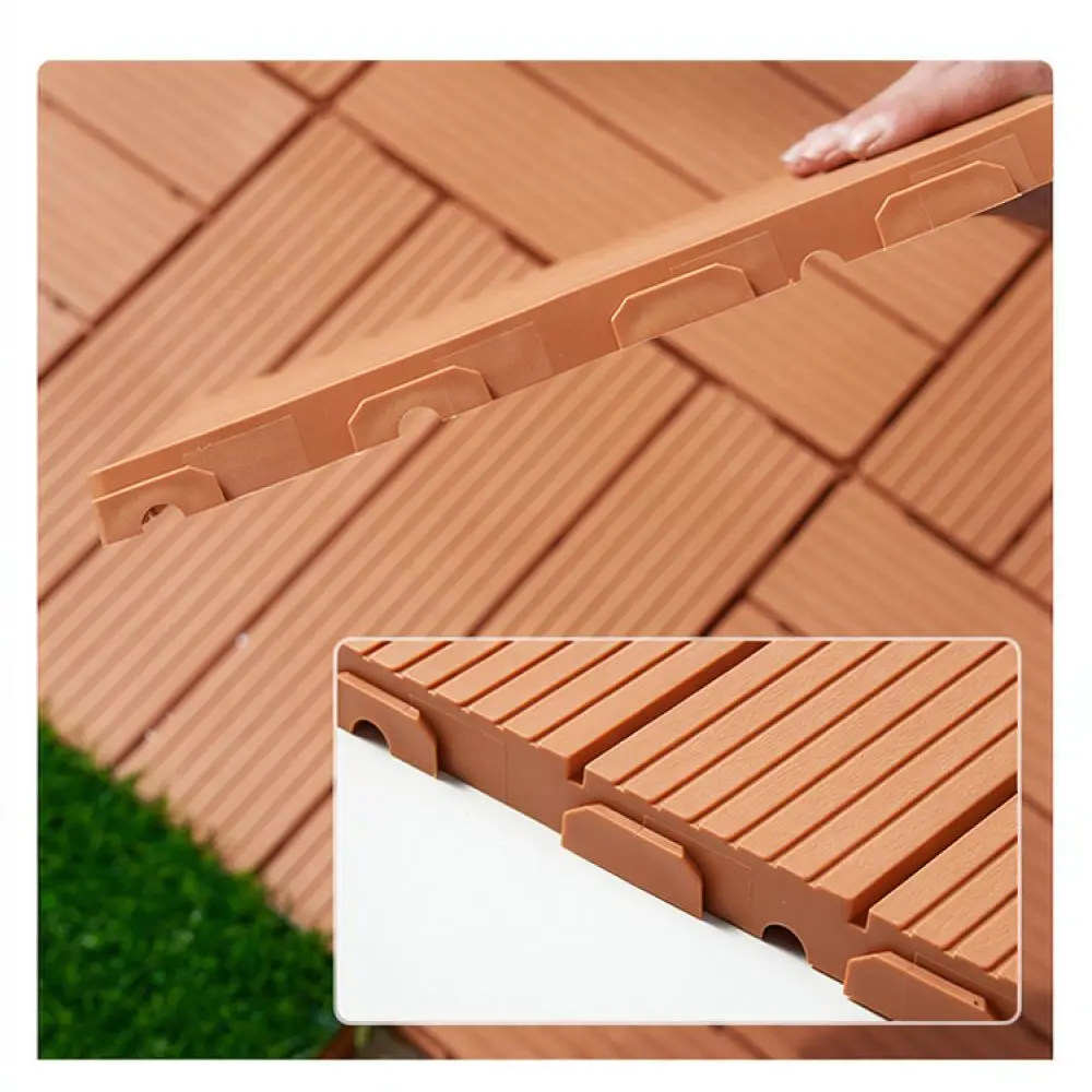Durable Interlocking Plastic Decking Tiles Waterproof Flooring For Balcony Terrace Outdoor Ground Renovation Easy Assembly
