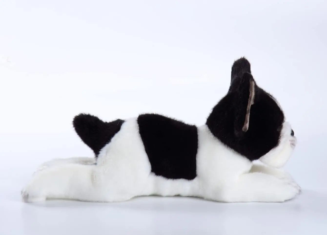 Realistic French Bulldog Stuffed Animal 15.7 Inch,Lifelike Lying Plush Puppy, Soft Handmade Dog Toy, Gift for Boys and Girls