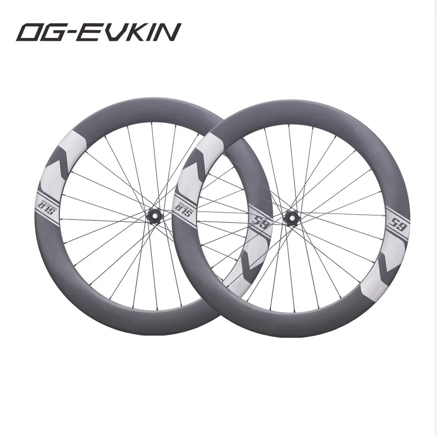 OG-EVKIN RW-D65SLR Carbon Racefietswielen T800 Tubeless Schijfrem 700C Lichtgewicht 65mm Hoogte 23mm Binnenbreedte 100x12 142x12 Set