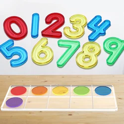 Mesa de luz de matemáticas Montessori para niños de 3 años, juguete educativo de aprendizaje de letras y números transparentes, arcoíris, D44Y