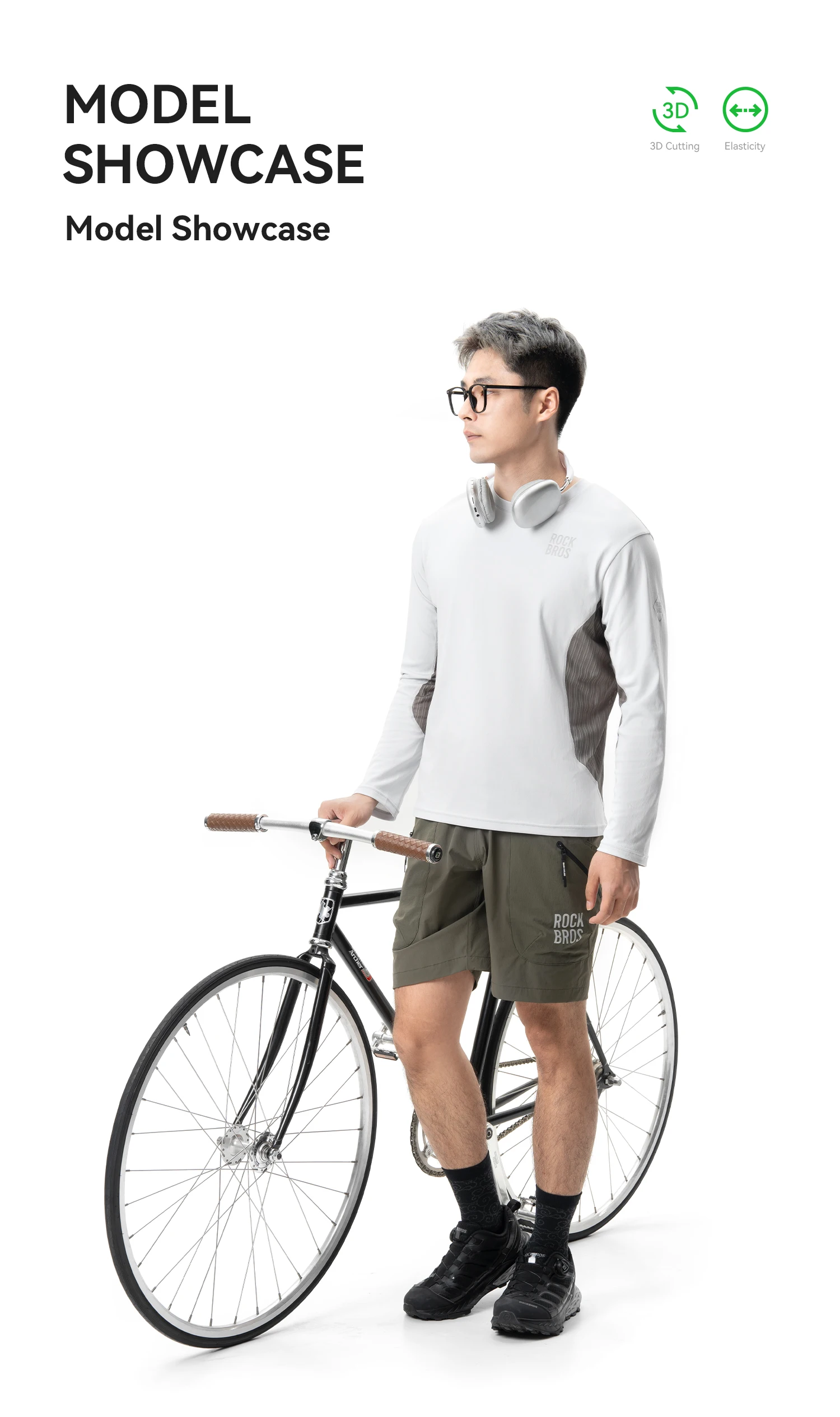 ROCKBROS Fahrradtrikot Frühling Sommer Herren Langarm Atmungsaktiv Schweißableitend für Straßen- und MTB-Fahrräder – Detail 9