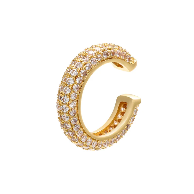 

Minimalist Colored Cubic Zirconia Earbone Clip Fashion Cartilage Hoop Earrings Ear Cuff Fake Piercing Clip on Earring VE131