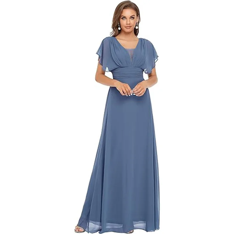 Novo plus size temperamento com decote em v fino ajuste vestido de noite vestido de dama de honra banquete de casamento vestido de desempenho personalizado