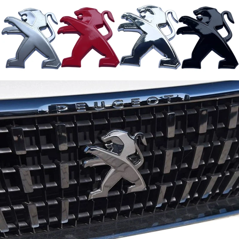 Metal Car Logo Front Emblem Rear Trunk Badge Sticker for Peugeot 207 307 107 407 507 508 408 308 206 406 5008 3008 Accessories