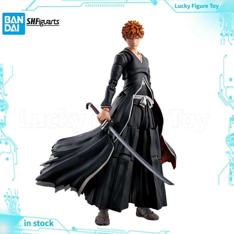 【متوفر】BANDAI SHF BLEACH Kurosaki Ichigo Crescent Moon Action Figure Model Toy
