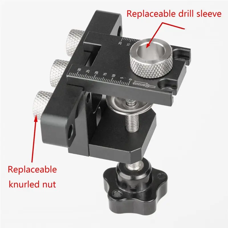 T19C Woodworking Positioning Tool Precision Jig Dowel Cam Jig 3 In 1 Dowelling Jig Master Kit Hole Drilling Guide Wood