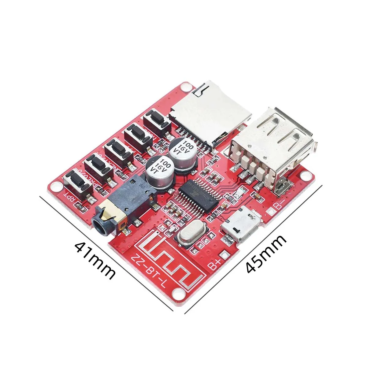 2Pcs 5V MP3 Bluetooth Decoder Board Lossless Car Speaker Audio Amplifier Board Modified Bluetooth 4.1 Circuit Stereo Receiver