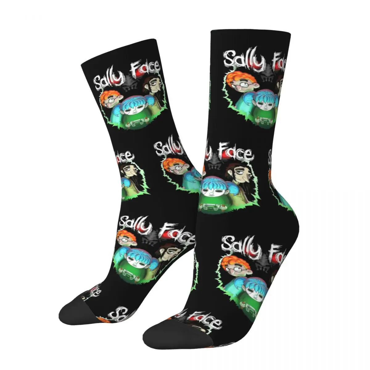 Harajuku Women Men Socks Game Fans Sally Face Characters Merchandise Warm gaming High Quality Dress Socks Spring Autumn Winter