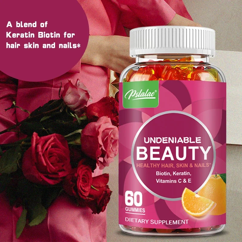 Beauty Gummies, Biotin and Keratin Hair Skin Nails Vitamins