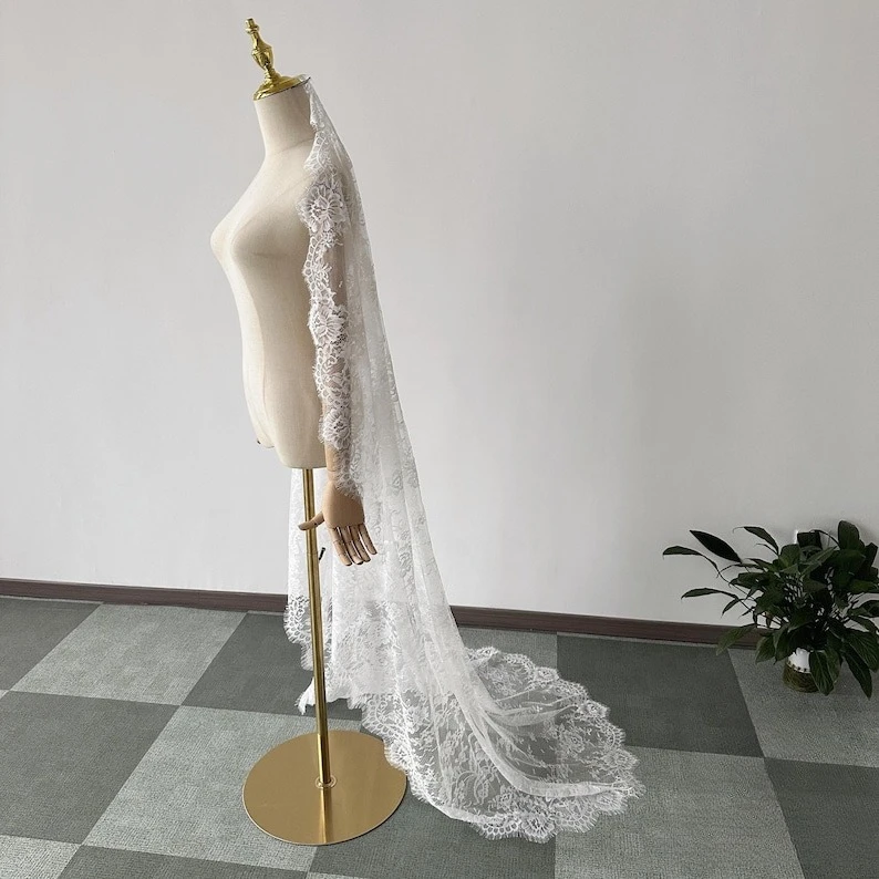 

Wedding Accessories Romantic Mantilla Bridal Veil With Comb Lace Veil Wedding Veil Custom Length