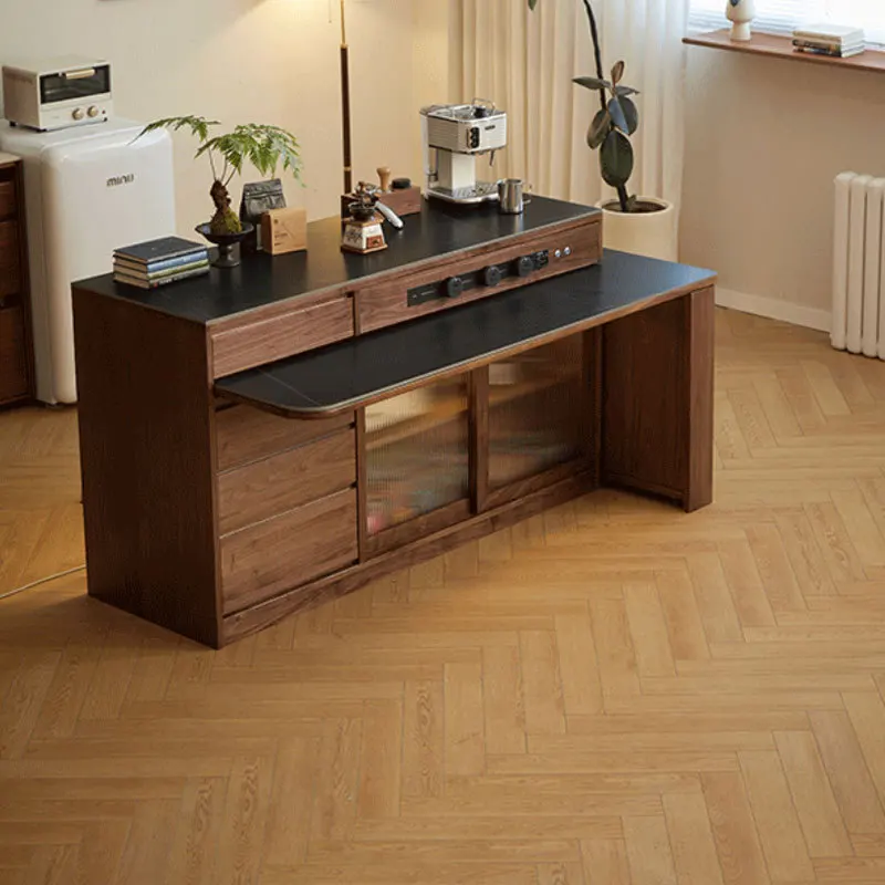 

Customizable North American Island Table Integrated Household Retractable Slate Table