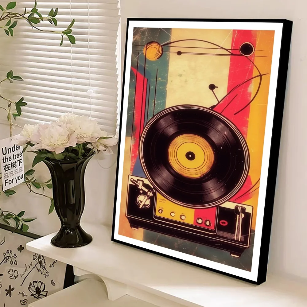 Vinyl Record Art Print Anime Posters Sticky Whitepaper Sticker DIY Room Bar Cafe Kawaii Room Decor