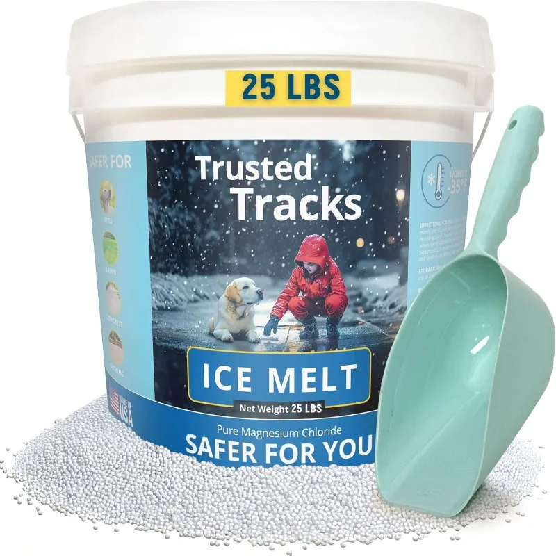

Pure Magnesium Chloride, Safer for Pets, Concrete, Effective to -35 F, 2