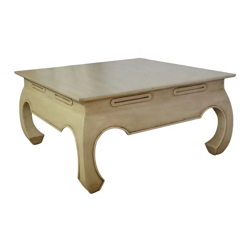 Antique Reproduction Tea Table  White Coffee Table Wooden Center Table for Living Room Home Furniture