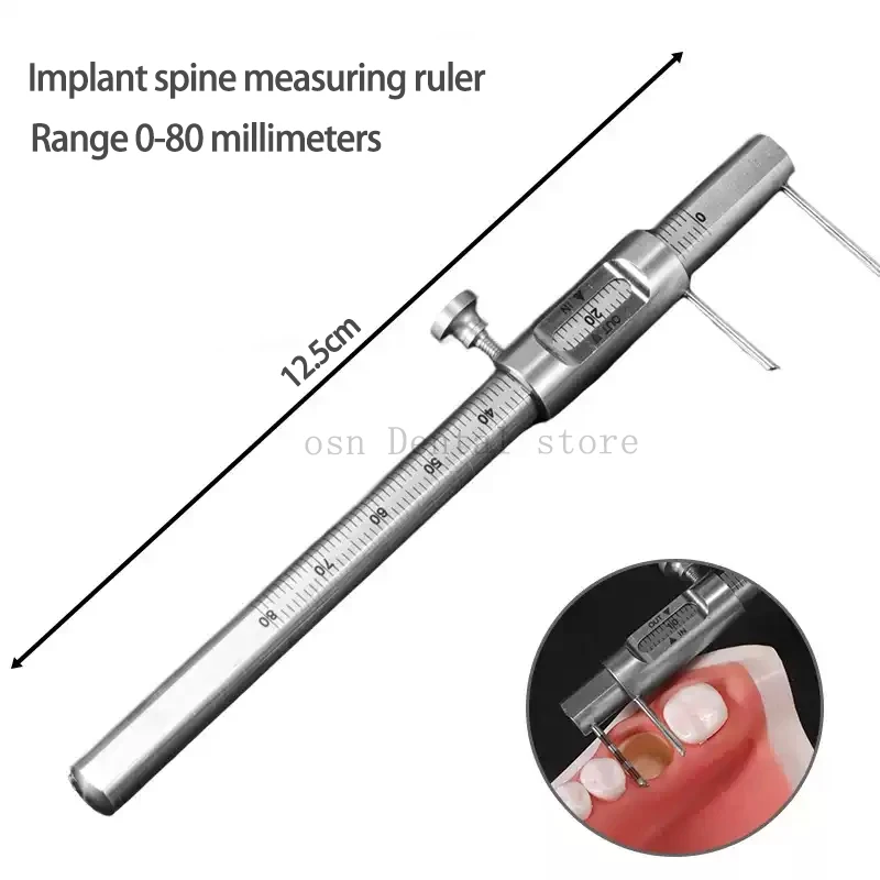 1pcs Dental Implant  VDO Ruler Venus Apollo Gauge implant spine measuring ruler, stainless steel oral instrument Instruments