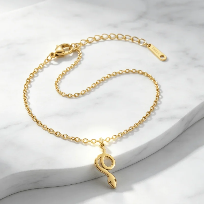 High-quality stainless steel anti-allergic Golden anklet, cross chain + snake secret language, simple and elegant, women's ankle