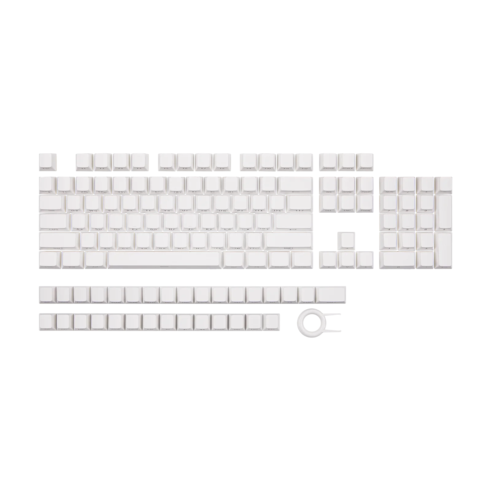 EPOMAKER Bely Russian 126 Side-Printed Shine Through Cherry Profile PBT Keycaps for 75/82/84/87/98/100/104/108-key ANSI Layout