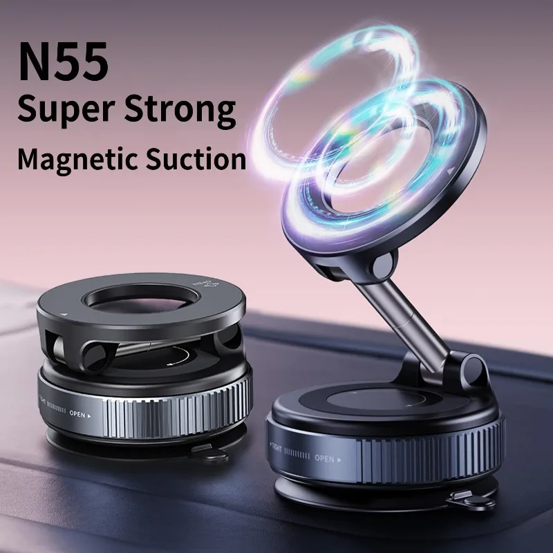 New Suction Cup Style Car Phone Mount, High-end Magnetic Car Dashboard Holder, Multi-functional Support for Navigation