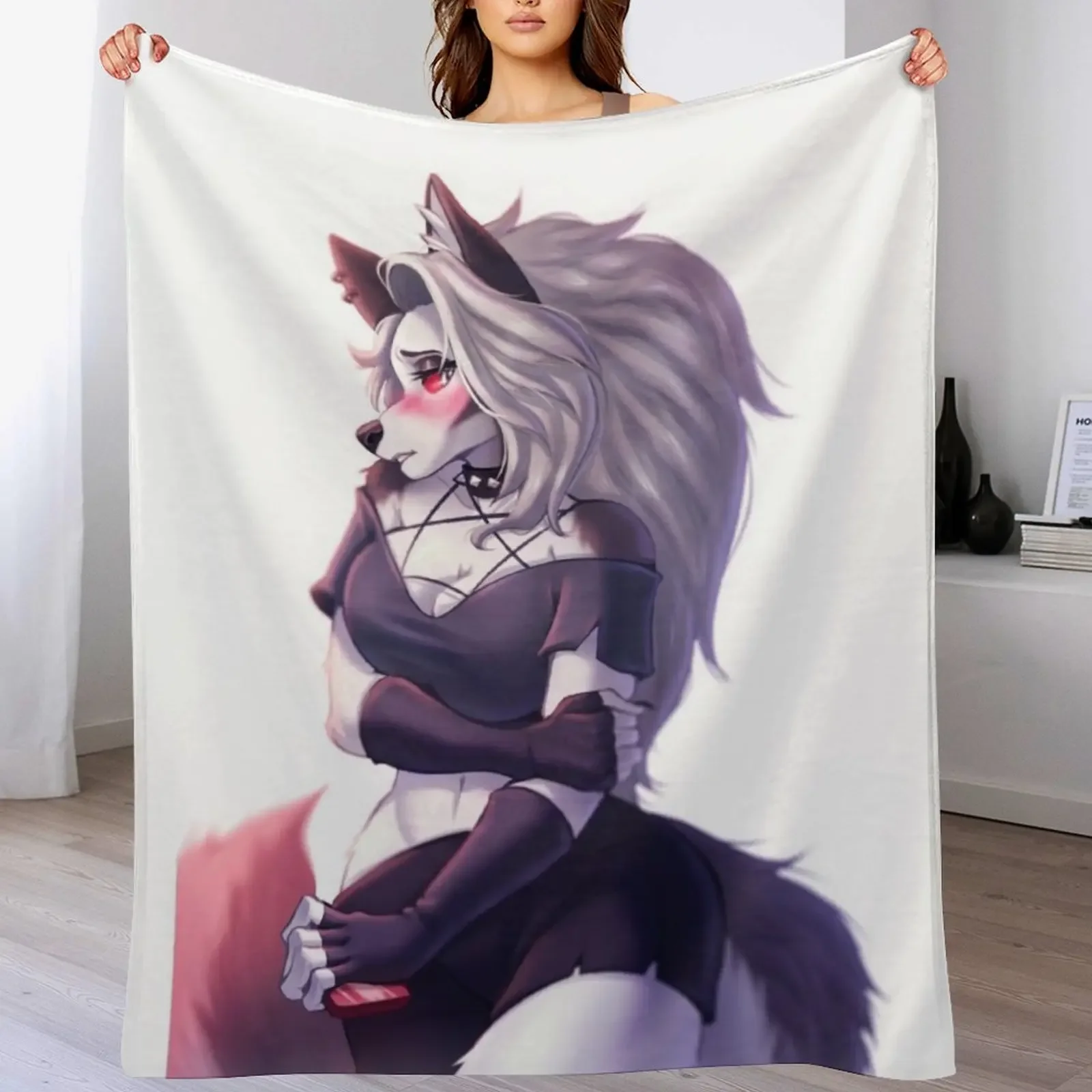 

Shy Loona Throw Blanket anime funny gift Sofa Luxury Blankets