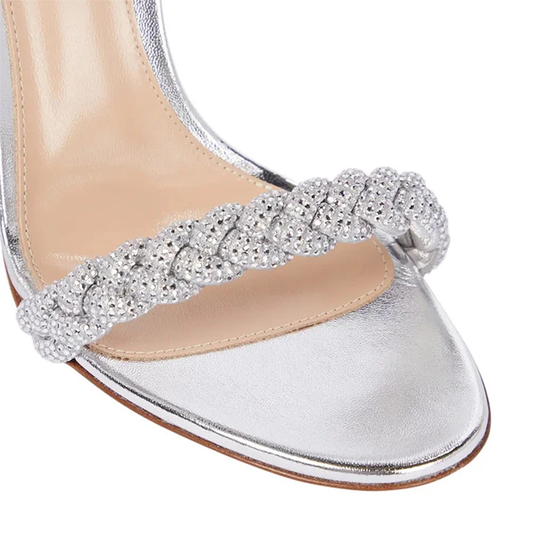 Stiletto Plus Size Sandals Women's Fashion Lace Up Round Toe High Heels Ladies High Heel Sandals Open Toe Shoes Plus Size