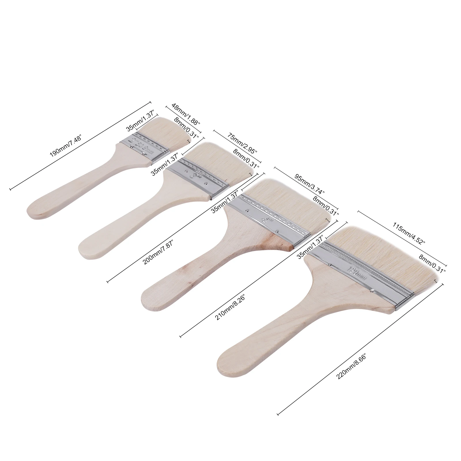Pro Grade Verfborstels, Variety Hoek Verfborstels, 4 Pack