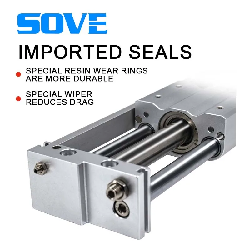 2025 Trending Magnetically Coupled Rodless Pneumatic air Cylinder CY1SG/CY1S10/20/25/32/40-200-300-500-800X1000BZ