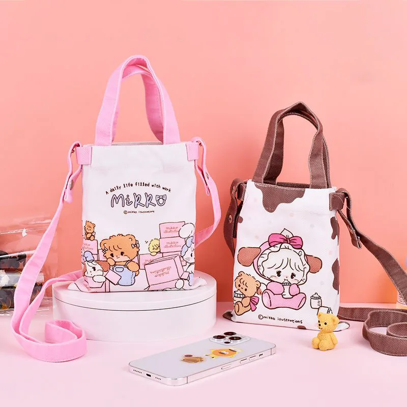 

MINISO Kawaii Anime Mikko Cute Crossbody Bag Cartoon Multifunctional Personalized High Aesthetic Student Class Bag Toys for Kids