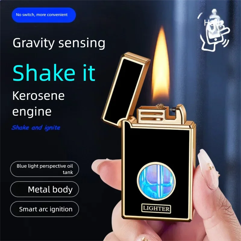 

Интеллектуальная гибридная зажигалка 2026 с индукционным и дуговым зажиганием (керосин/электричество) для сигарет и аксессуаров