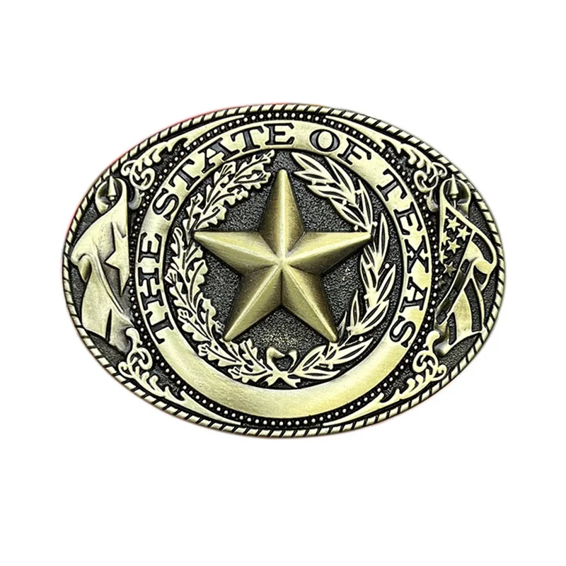 Texas five-pointed belt buckle Western style