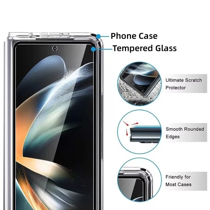 3Pcs Tempered Glass for Samsung Galaxy Z Fold 7 6 5 4 3 5G Fold6 Screen Protector Glass Shield Toughended Display Film 10H Clear