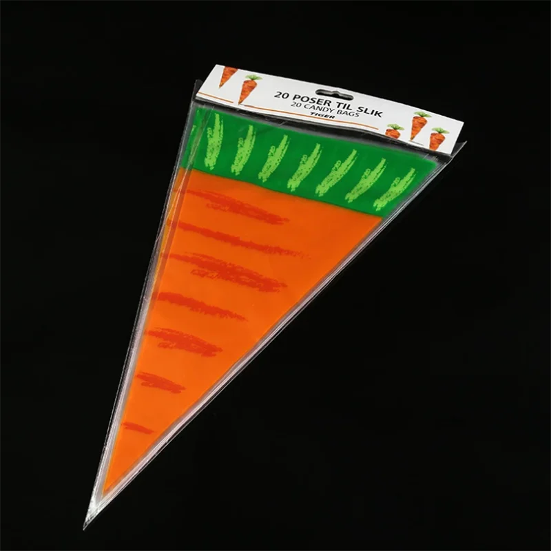 20/40szt Wielkanocny Królik Marchewki Torebki na cukierki Królik Torebka na prezenty Wiosna Wielkanoc Dekoracja urodzinowa dla dzieci Plastikowa torba do pieczenia
