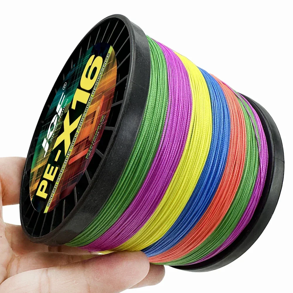 16 Strands 100-500m Extreme Strong 25-200LB Multifilament Durable Braided Fishing Line Abrasion Resistant Leader Wire 0.8-20.0#