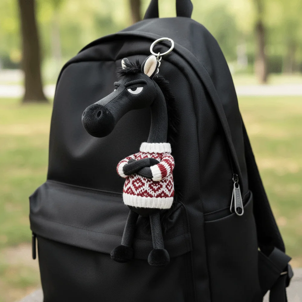 الإبداعية أفخم الظلام الحصان المفاتيح لطيف لينة محاكاة الحصان دمية التميمة الدمى النمط الصيني زودياك المهر تمثال هدية عيد ميلاد