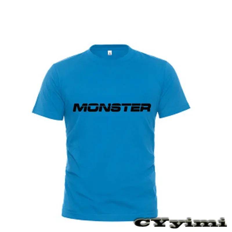 For  Monster 796 696 1000 900 S4/R  400 T Shirt Men New LOGO T-shirt 100% Cotton Summer Short Sleeve Round Neck Tees Male