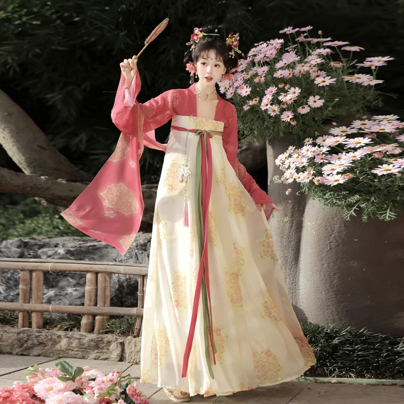 

Оригинальный женский костюм Тан Хуаюнь【Тан Лу】: цельное платье с вышивкой и принтом, летняя повседневная одежда из полиэфирного волокна